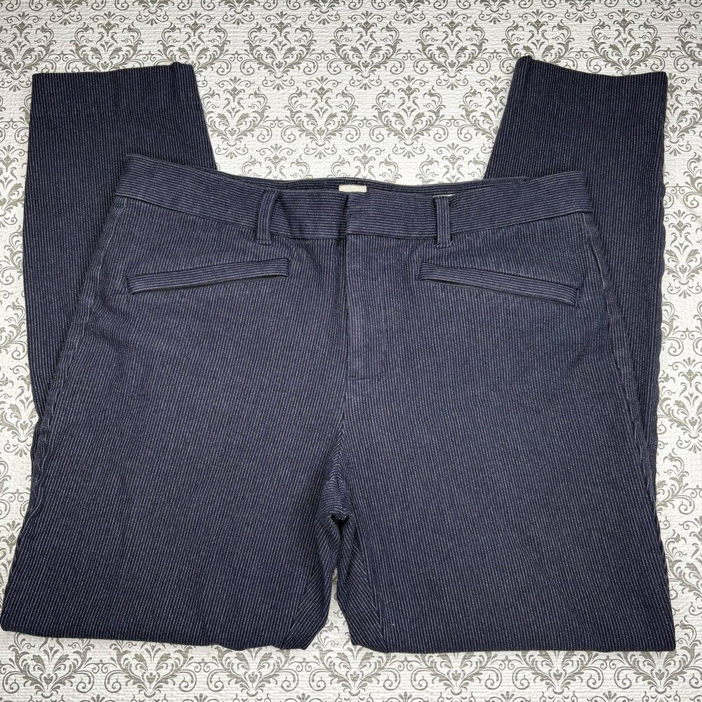 GAP Office Chic Skinny Ankle Navy with White Micro Pin Stripes Pants, 10